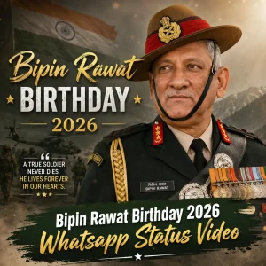 Bipin Rawat Birthday 2026 Whatsapp Status Video