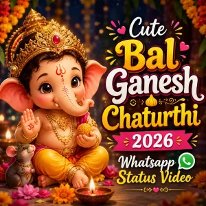 Cute Bal Ganesh Chaturthi 2026 Whatsapp Status Video