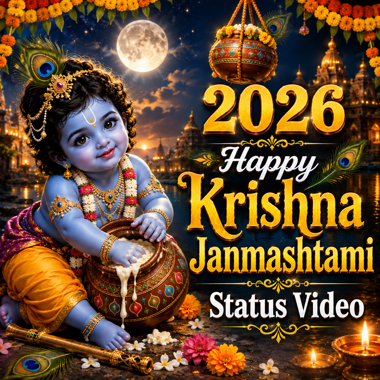 2026 Happy Krishna Janmashtami Status Video